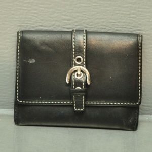 Coach black leather Card Id Wallet